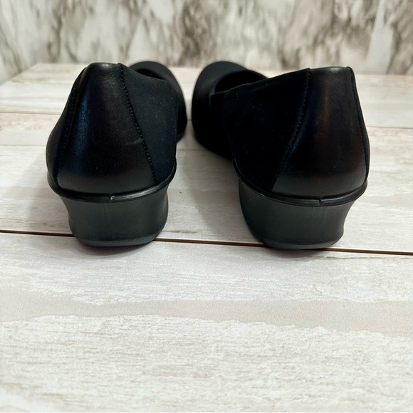 Ecco Felicia Stretch Slip On Loafer Wedge Shoe Women’s Sz 39 8 - 8 1/2 Black - Picture 3 of 10